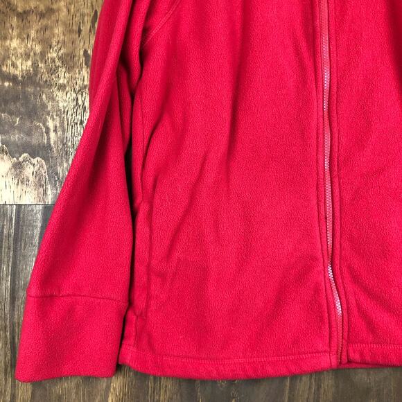 Calvin Klein Womens Sweater Red Full Zip Performance Fleece Athleisure Large - Picture 3 of 12